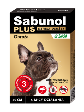 Sabunol Plus Obroża dla Psa Przeciw Pchłom i Kleszczom 50 cm - Działanie do 5 miesięcy