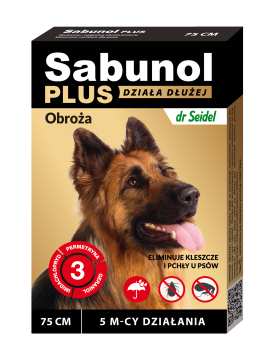 Sabunol Plus Obroża dla Psa Przeciw Pchłom i Kleszczom 75 cm - Działanie do 5 miesięcy