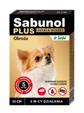 Sabunol Plus Obroża dla Psa Przeciw Pchłom i Kleszczom 35 cm - Działanie do 5 miesięcy